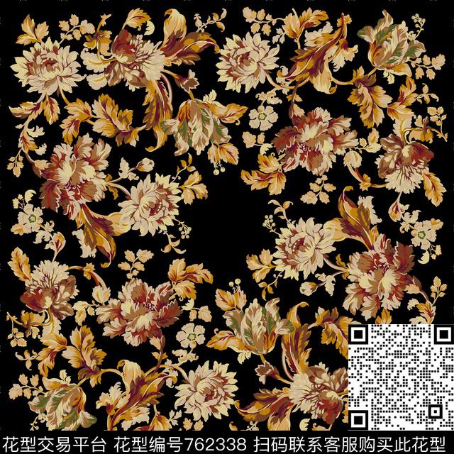 丝巾佩斯利花卉传统印花华亿平台下载（图片编号: 762338） - 瓦栏（Walan）