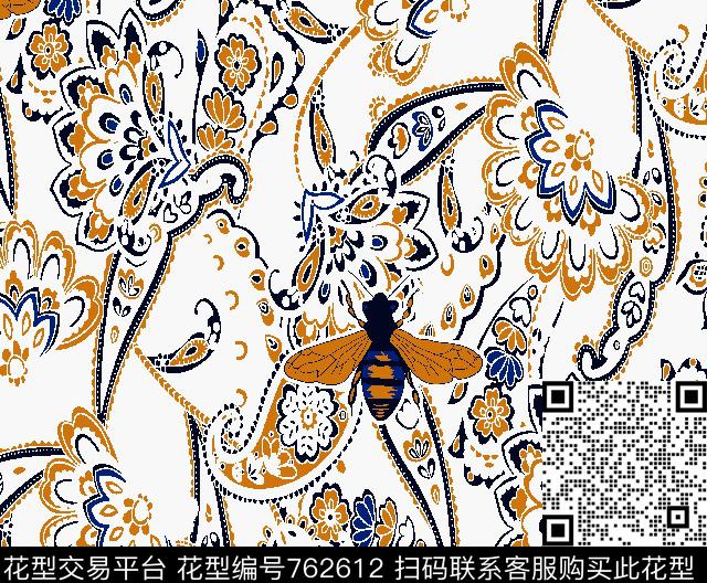 Gucci小碎花蜜蜂传统印花华亿平台下载（图片编号: 762612） - 瓦栏（Walan）