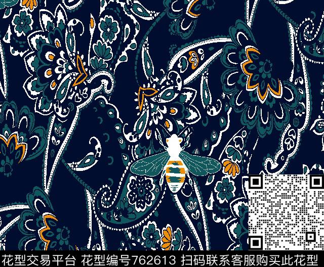 Gucci小碎花蜜蜂传统印花华亿平台下载（图片编号: 762613） - 瓦栏（Walan）