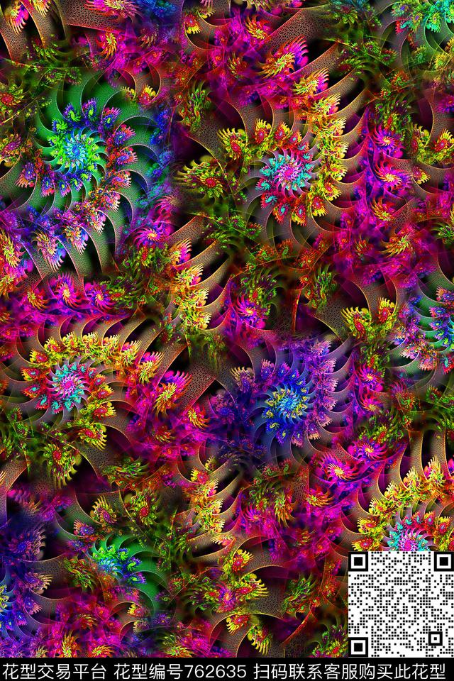 中国风分型艺术花纹数码印花华亿平台下载（图片编号: 762635） - 瓦栏（Walan）