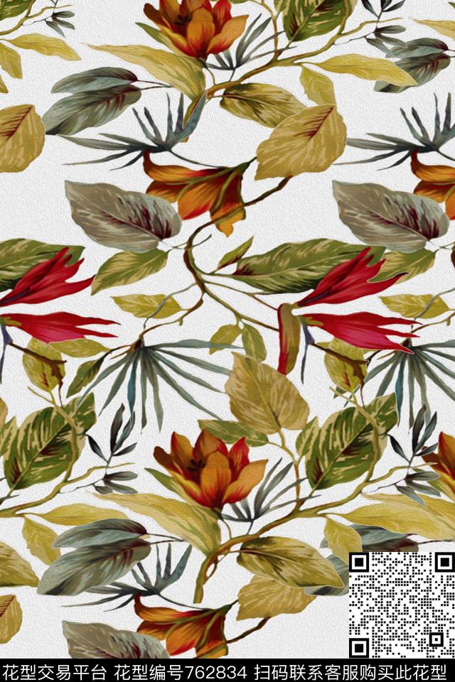 花卉数码印花华亿平台下载（图片编号: 762834） - 瓦栏（Walan）