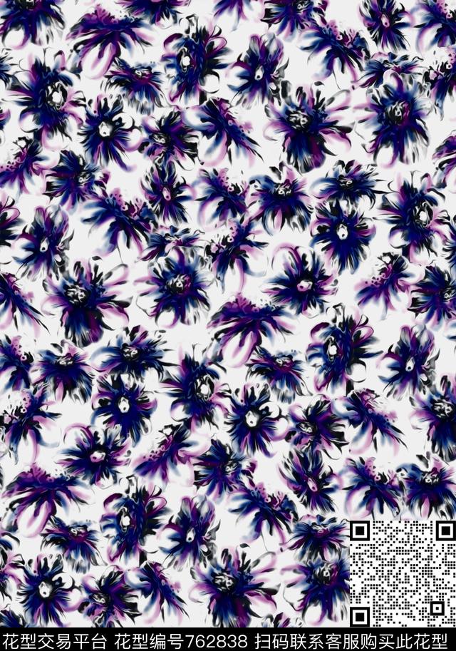 乱花手绘数码印花华亿平台下载（图片编号: 762838） - 瓦栏（Walan）