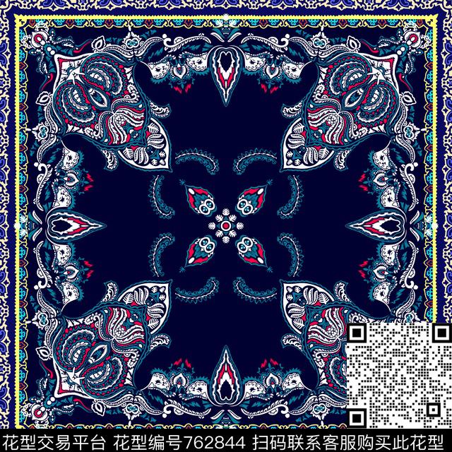 火腿花佩斯利腰果传统印花华亿平台下载（图片编号: 762844） - 瓦栏（Walan）