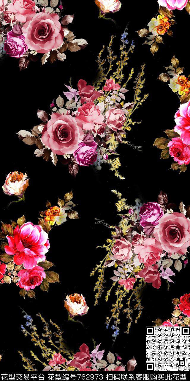 小碎花乱花大花数码印花华亿平台下载（图片编号: 762973） - 瓦栏（Walan）