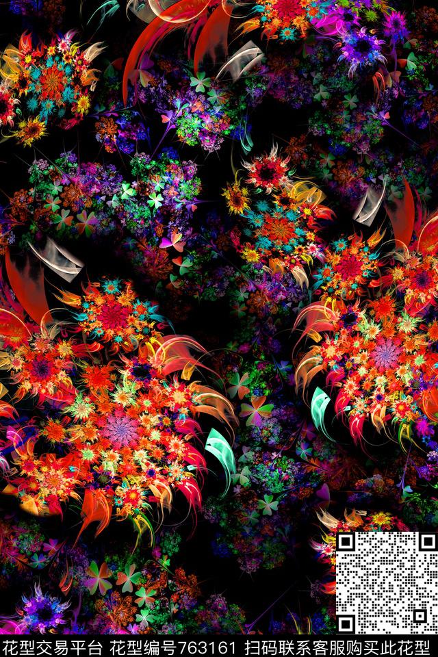 中国风分型艺术抽象数码印花华亿平台下载（图片编号: 763161） - 瓦栏（Walan）