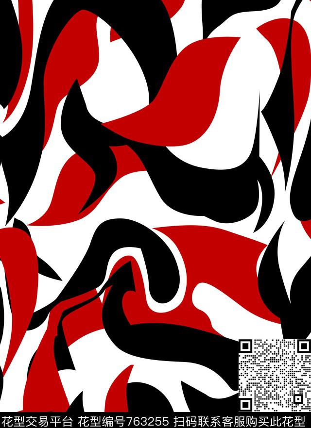 潮牌几何抽象传统印花华亿平台下载（图片编号: 763255） - 瓦栏（Walan）