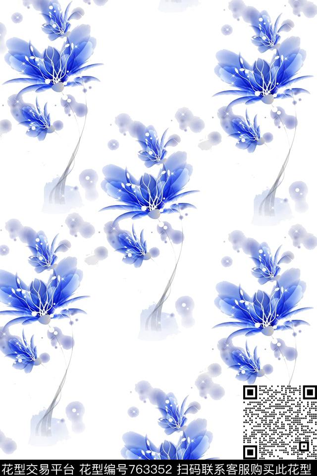 花卉数码印花华亿平台下载（图片编号: 763352） - 瓦栏（Walan）