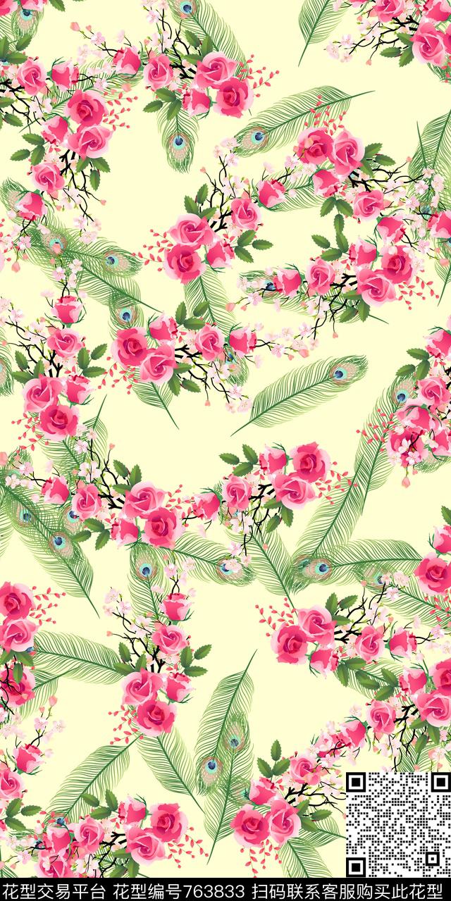 抽象花花卉数码花卉类数码印花华亿平台下载（图片编号: 763833） - 瓦栏（Walan）
