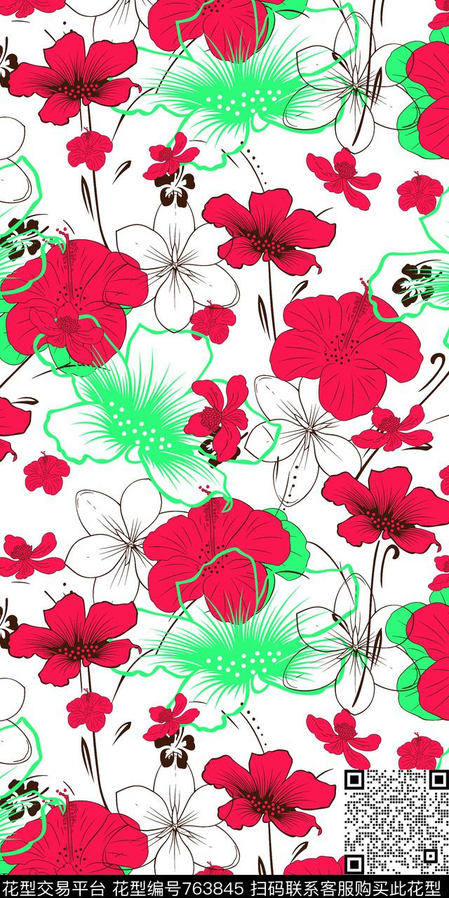 欧美高端流行少女泳装系列传统印花华亿平台下载（图片编号: 763845） - 瓦栏（Walan）