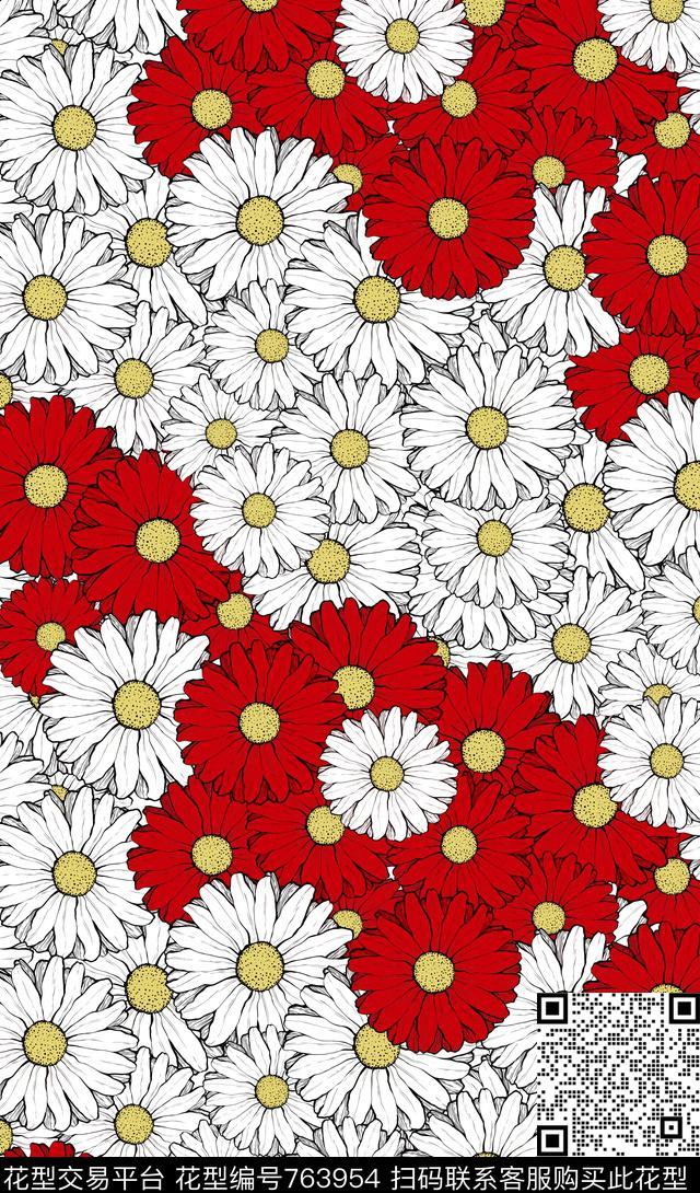 丝巾女装家纺花卉时尚传统印花华亿平台下载（图片编号: 763954） - 瓦栏（Walan）