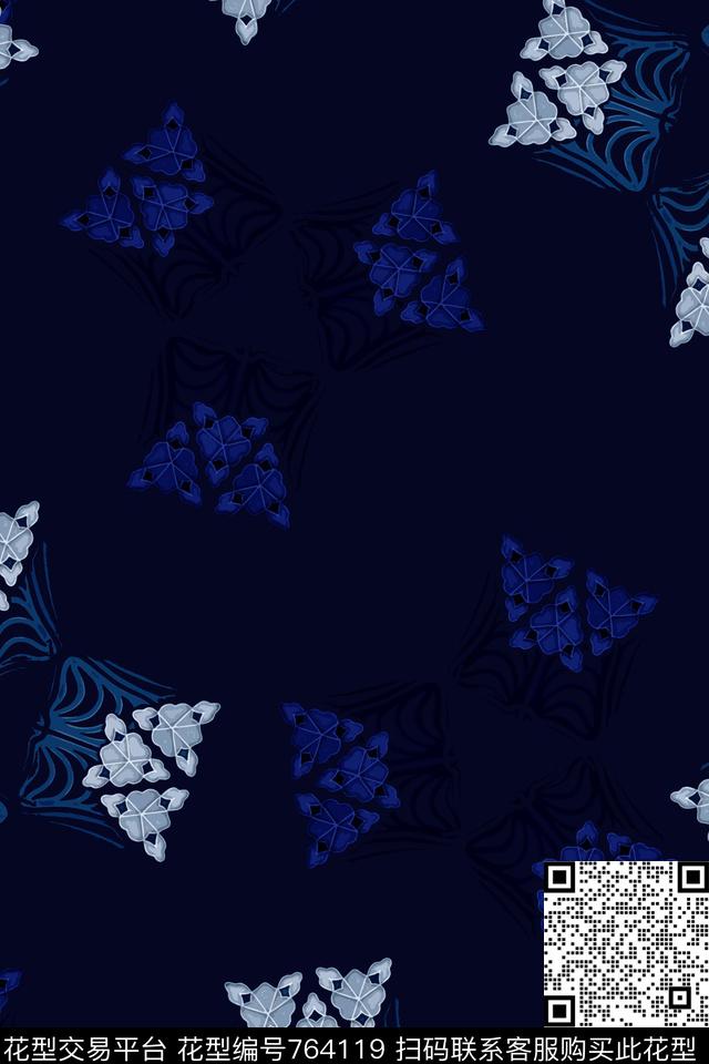 男装休闲花卉树叶组合时尚复古数码印花华亿平台下载（图片编号: 764119） - 瓦栏（Walan）