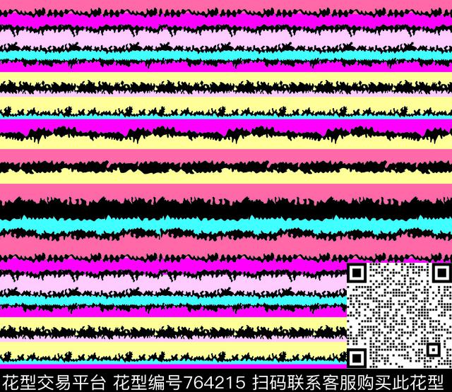 波浪线条彩条传统印花华亿平台下载（图片编号: 764215） - 瓦栏（Walan）