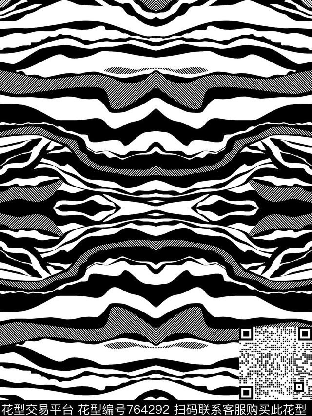 波浪条纹热带泳装传统印花华亿平台下载（图片编号: 764292） - 瓦栏（Walan）