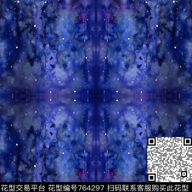 水彩色箱包星星数码印花华亿平台下载（图片编号: 764297） - 瓦栏（Walan）