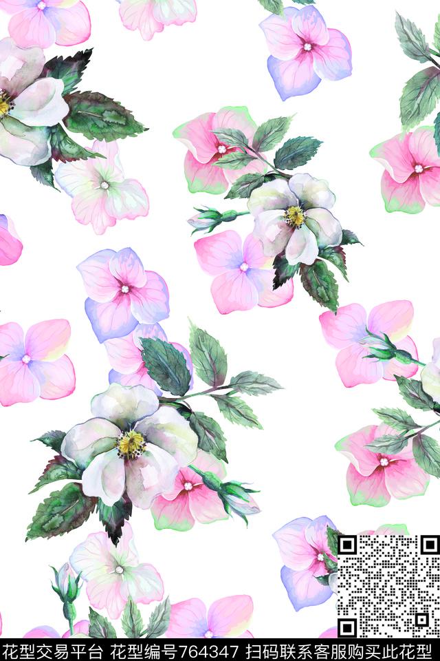花卉女装数码印花华亿平台下载（图片编号: 764347） - 瓦栏（Walan）