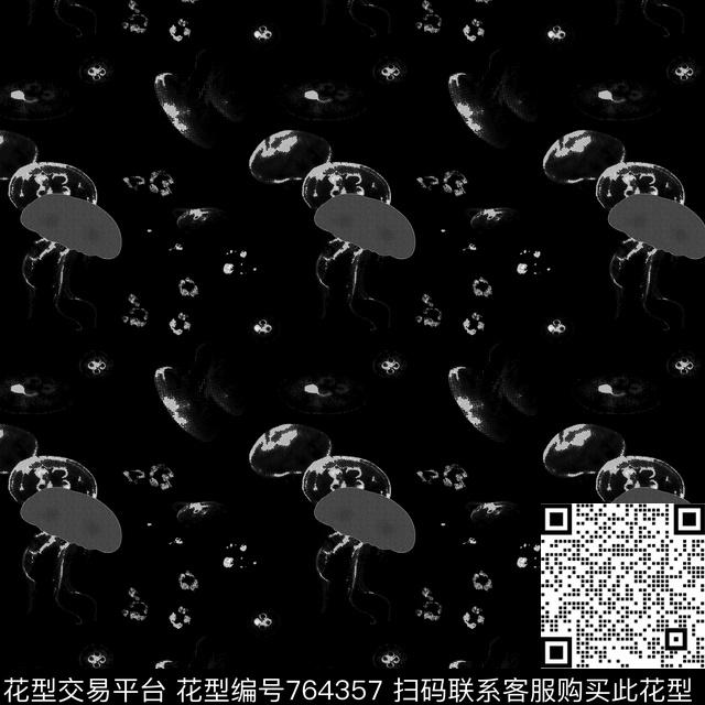 暗黑色块水墨传统印花华亿平台下载（图片编号: 764357） - 瓦栏（Walan）