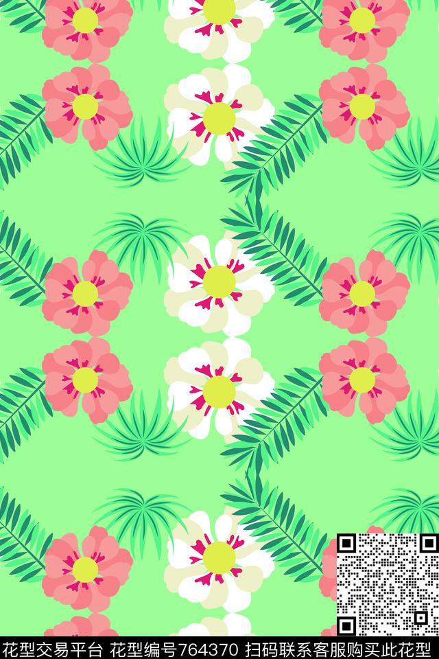 泳装花卉热带传统印花华亿平台下载（图片编号: 764370） - 瓦栏（Walan）