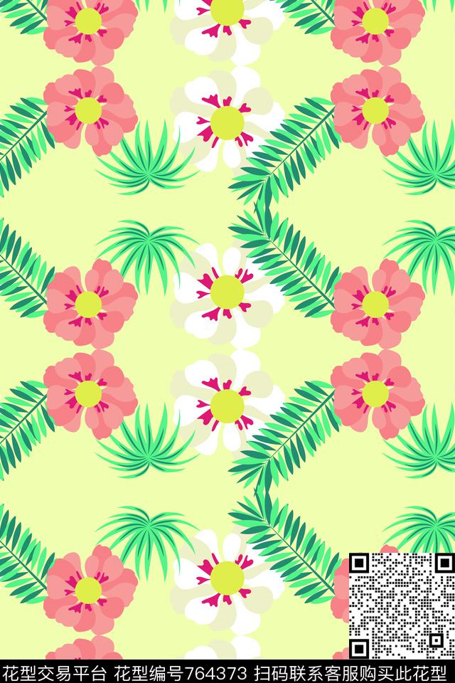 泳装花卉热带传统印花华亿平台下载（图片编号: 764373） - 瓦栏（Walan）