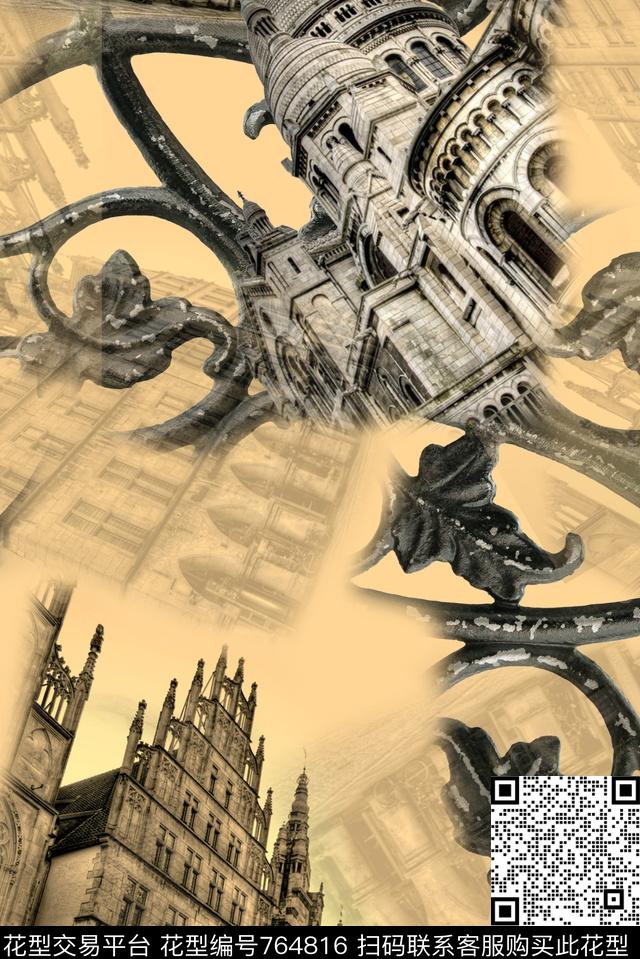 欧美建筑欧式数码印花华亿平台下载（图片编号: 764816） - 瓦栏（Walan）