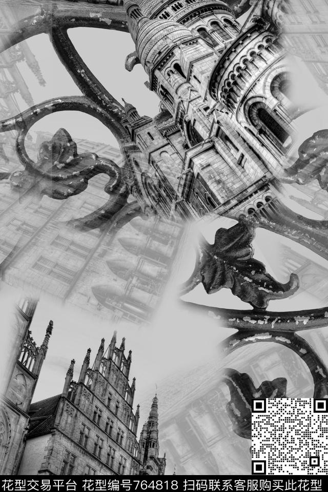 欧美建筑欧式数码印花华亿平台下载（图片编号: 764818） - 瓦栏（Walan）