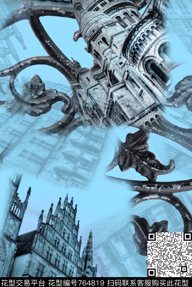 欧美建筑欧式数码印花华亿平台下载（图片编号: 764819） - 瓦栏（Walan）