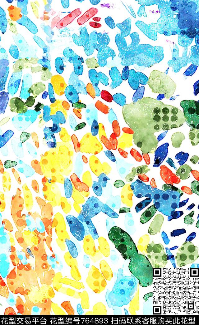 笔刷纹理笔触数码印花华亿平台下载（图片编号: 764893） - 瓦栏（Walan）