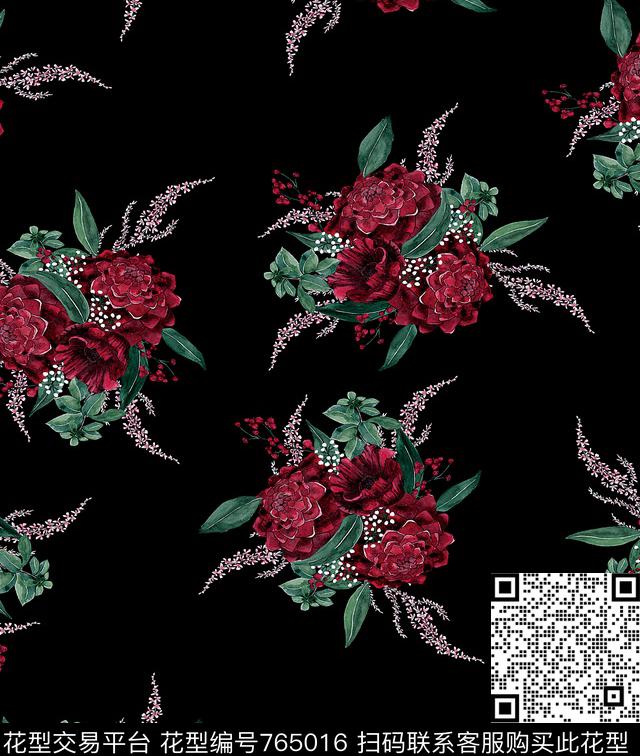 乱花小碎花花朵数码印花华亿平台下载（图片编号: 765016） - 瓦栏（Walan）