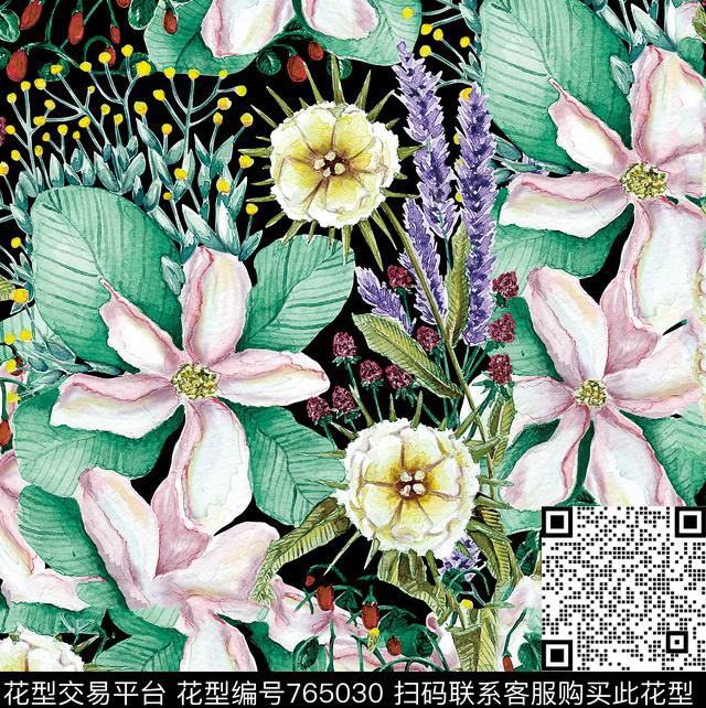 乱花小碎花大花数码印花华亿平台下载（图片编号: 765030） - 瓦栏（Walan）