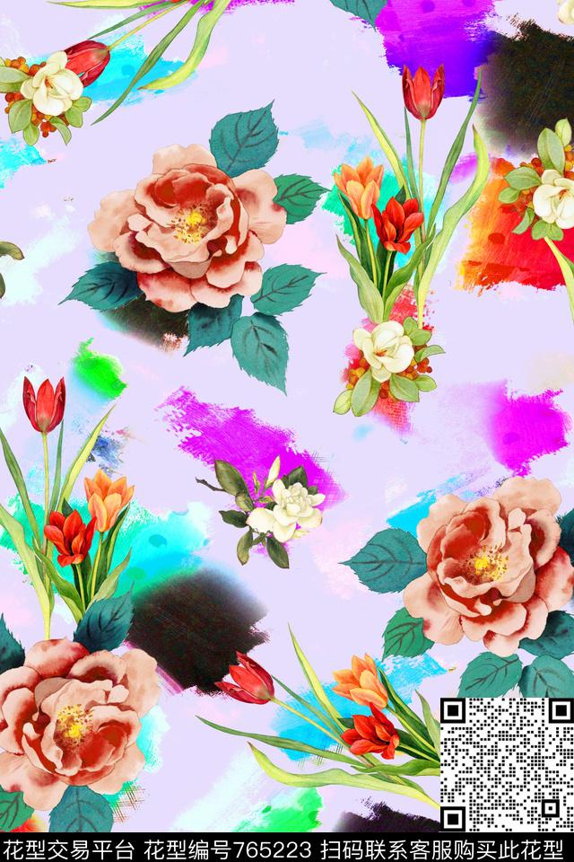 写实清爽抽象数码印花华亿平台下载（图片编号: 765223） - 瓦栏（Walan）