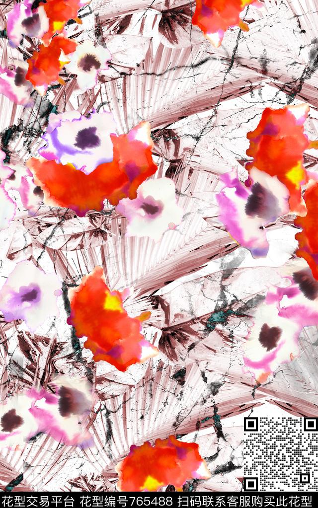 水彩花朵小碎花数码印花华亿平台下载（图片编号: 765488） - 瓦栏（Walan）