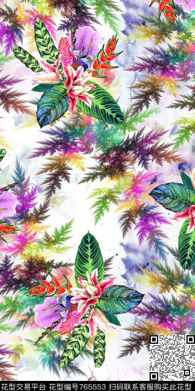 松叶度假热带数码印花华亿平台下载（图片编号: 765553） - 瓦栏（Walan）