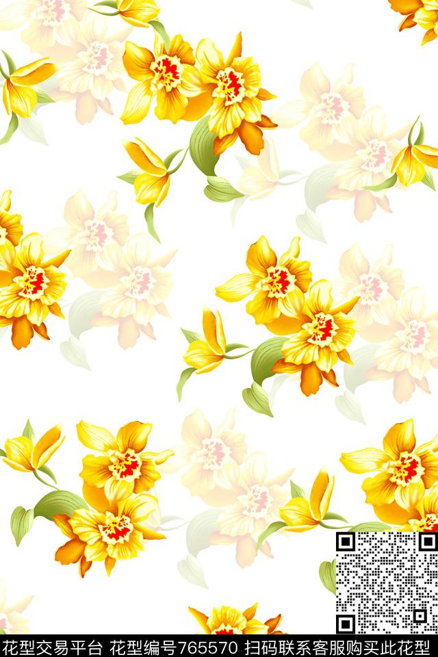 花卉数码印花华亿平台下载（图片编号: 765570） - 瓦栏（Walan）