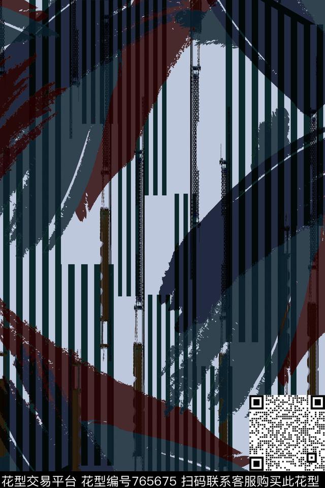 不规则几何几何手绘艺术数码印花华亿平台下载（图片编号: 765675） - 瓦栏（Walan）