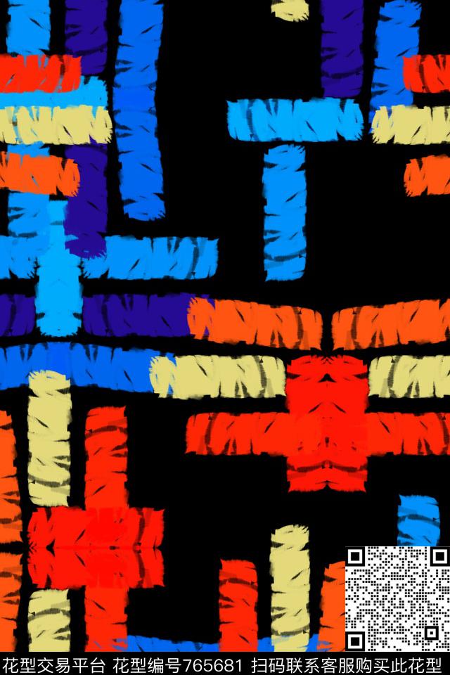 手绘线条笔触水彩笔触笔触数码印花华亿平台下载（图片编号: 765681） - 瓦栏（Walan）