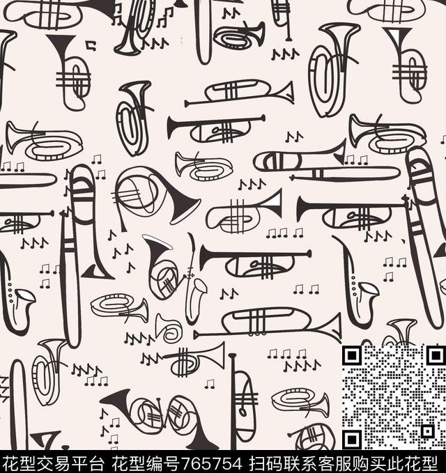 DGdg音乐符号数码印花华亿平台下载（图片编号: 765754） - 瓦栏（Walan）