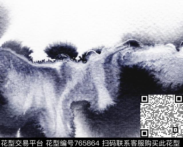 笔刷泼墨油墨数码印花华亿平台下载（图片编号: 765864） - 瓦栏（Walan）