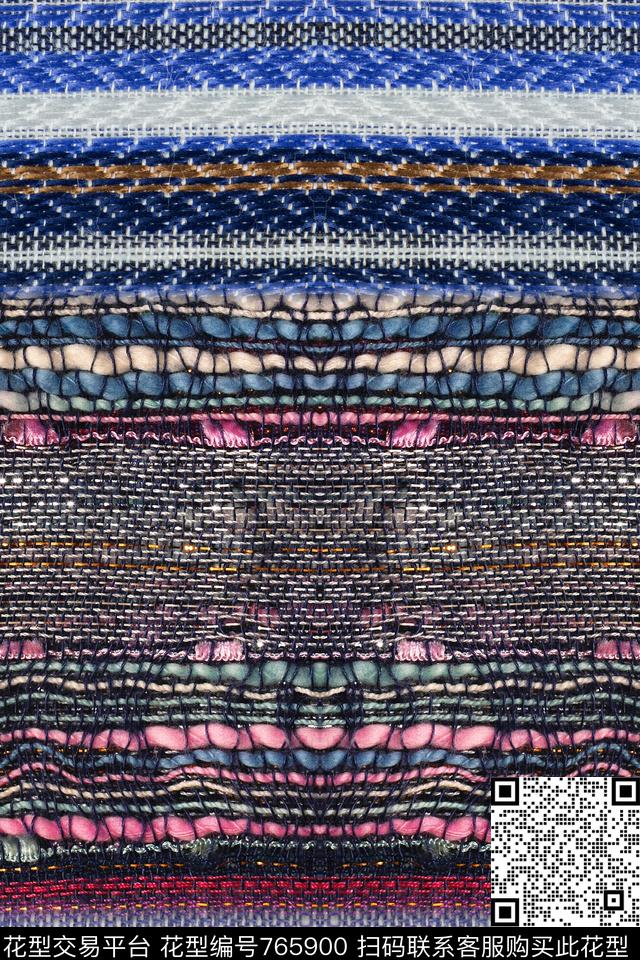 肌理条纹编织数码印花华亿平台下载（图片编号: 765900） - 瓦栏（Walan）