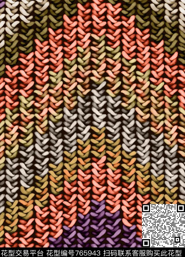 笔触油墨炫彩数码印花华亿平台下载（图片编号: 765943） - 瓦栏（Walan）