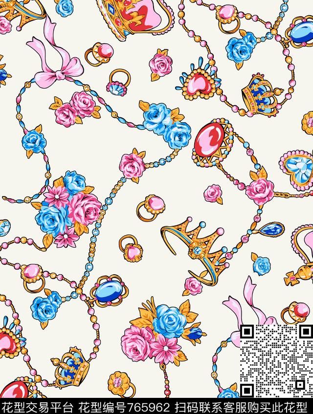 玫瑰大花花朵传统印花华亿平台下载（图片编号: 765962） - 瓦栏（Walan）