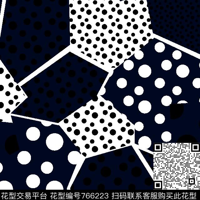 不规则几何波点传统印花华亿平台下载（图片编号: 766223） - 瓦栏（Walan）