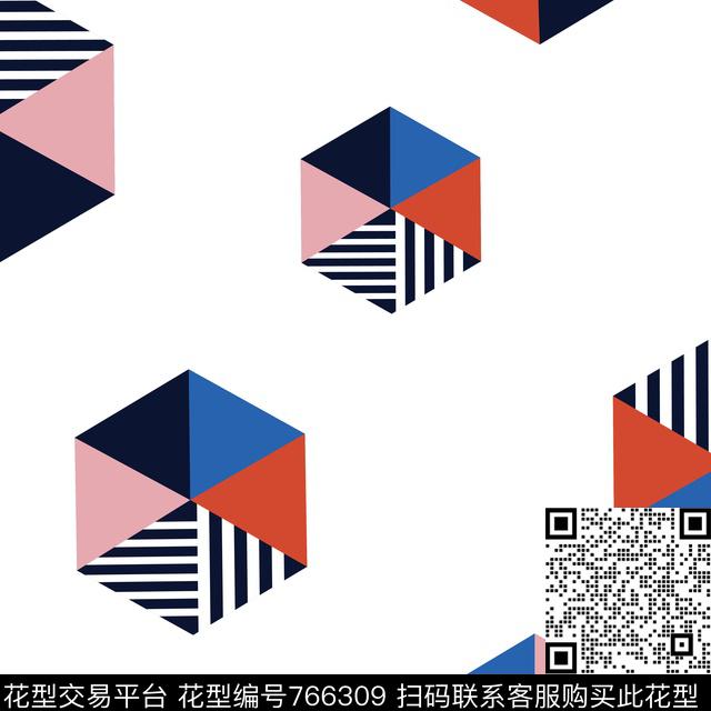 小方块解构方格传统印花华亿平台下载（图片编号: 766309） - 瓦栏（Walan）