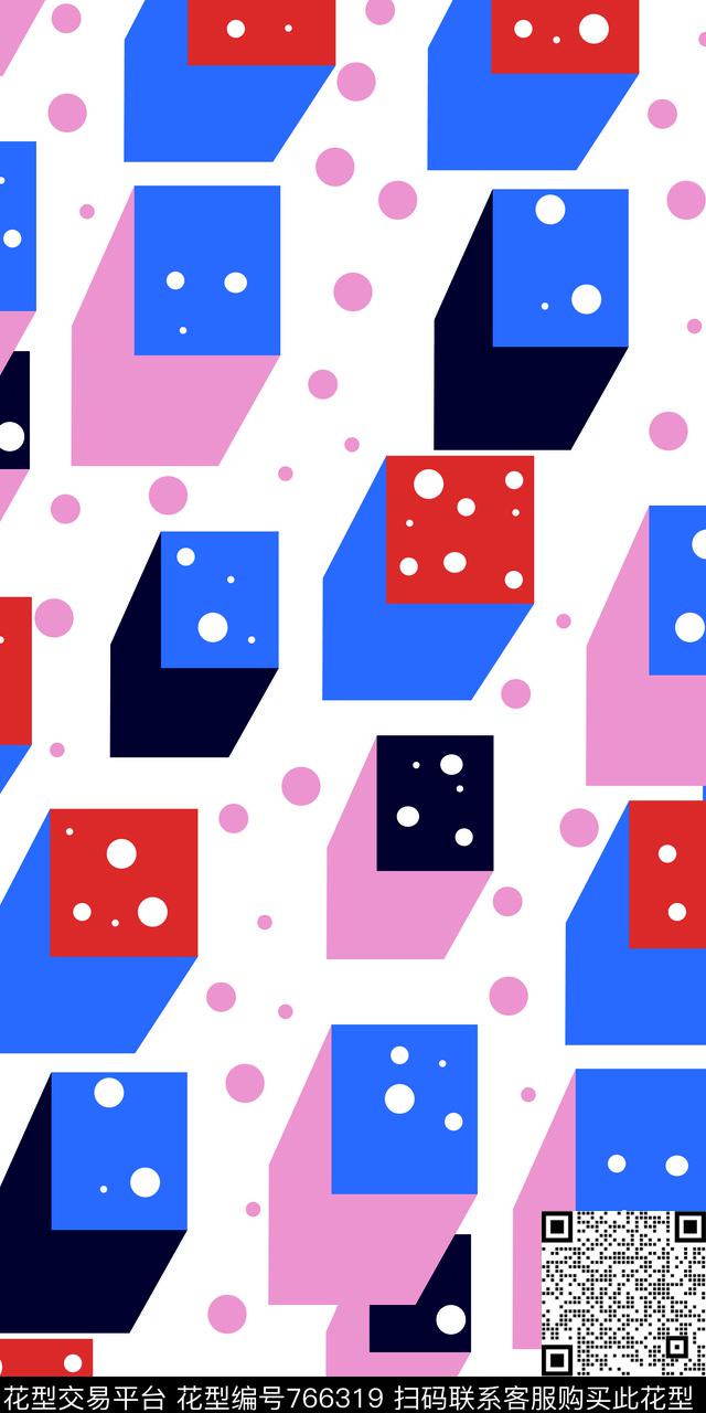 解构方格菱形传统印花华亿平台下载（图片编号: 766319） - 瓦栏（Walan）