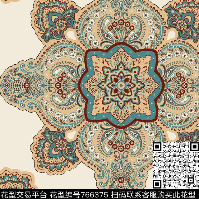 佩枝丽欧式民族风传统印花华亿平台下载（图片编号: 766375） - 瓦栏（Walan）