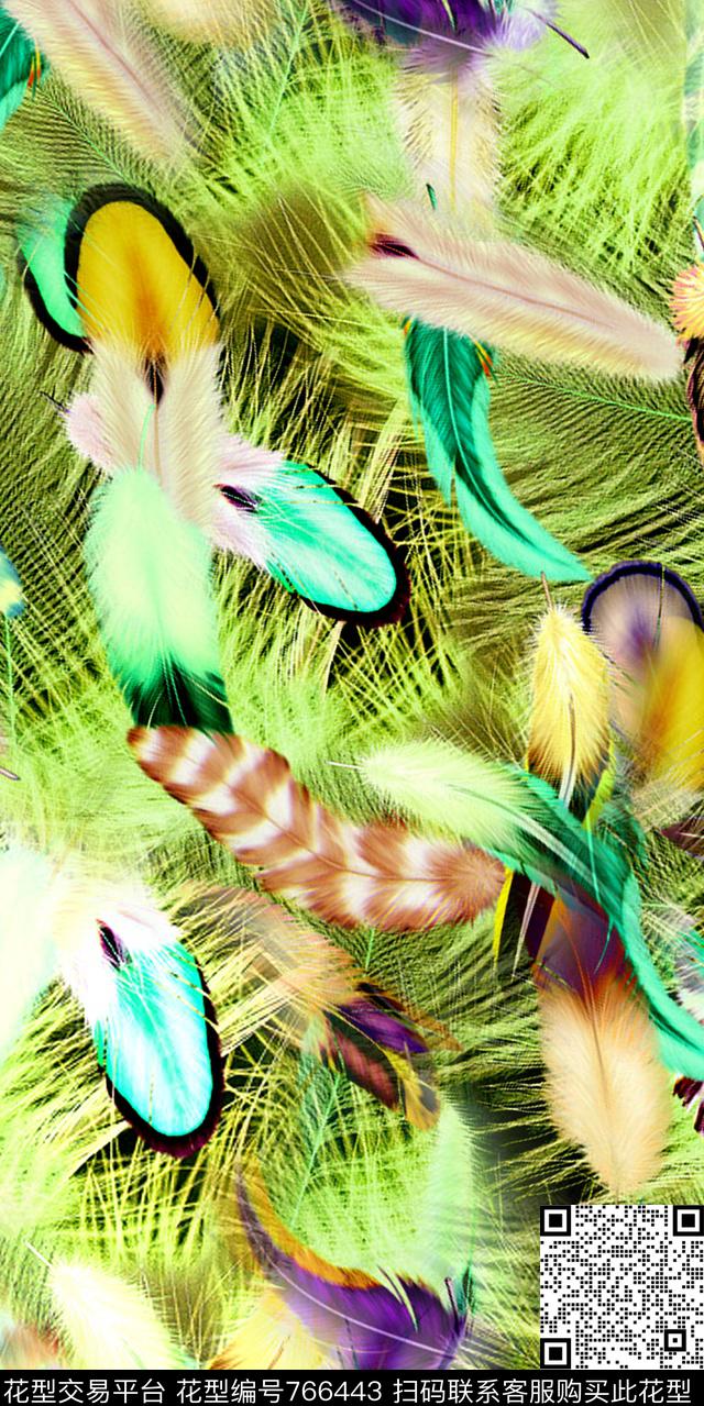 手绘水彩手绘羽毛抽象底纹数码印花华亿平台下载（图片编号: 766443） - 瓦栏（Walan）