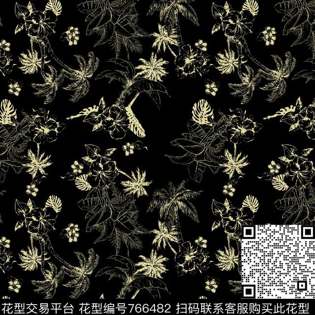 泳装大牌风花卉传统印花华亿平台下载（图片编号: 766482） - 瓦栏（Walan）