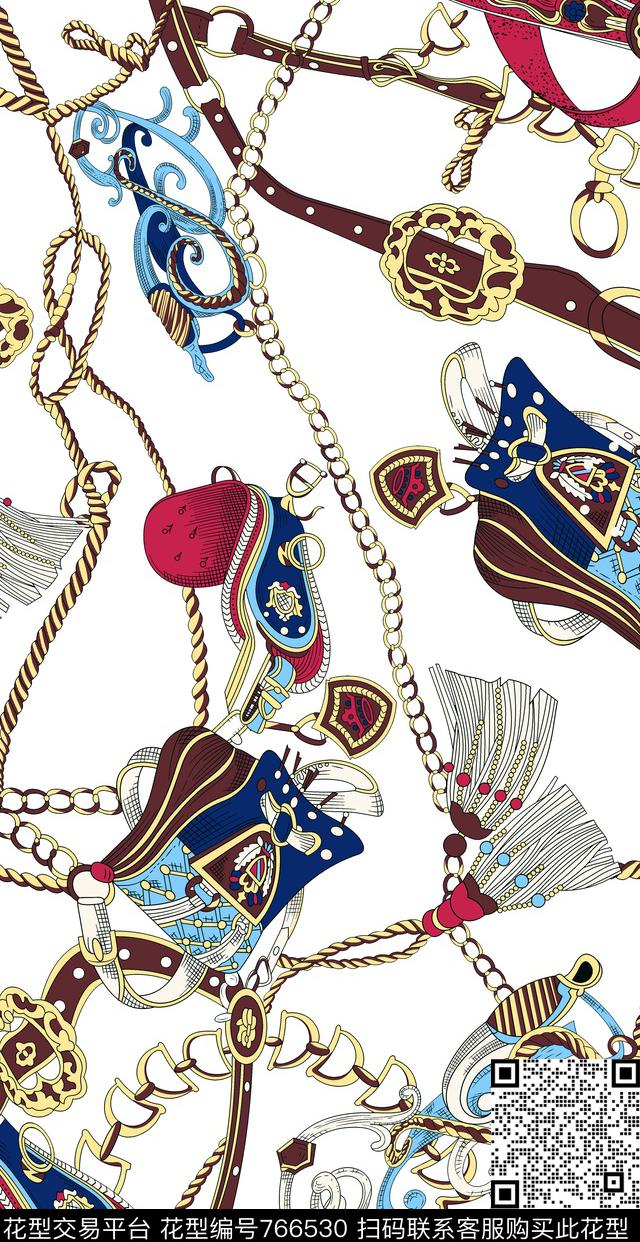 部落卷草纹欧式传统印花华亿平台下载（图片编号: 766530） - 瓦栏（Walan）