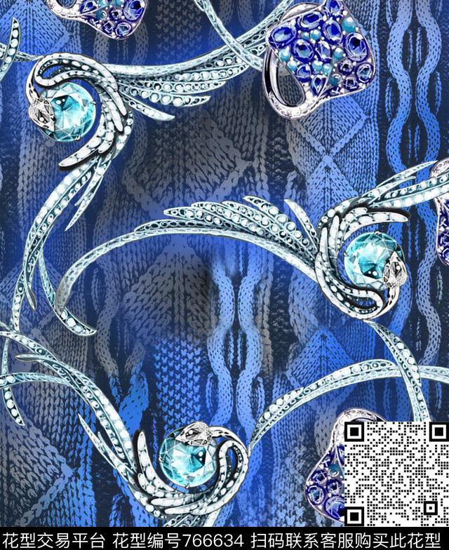 几何毛衣底纹珠宝数码印花华亿平台下载（图片编号: 766634） - 瓦栏（Walan）