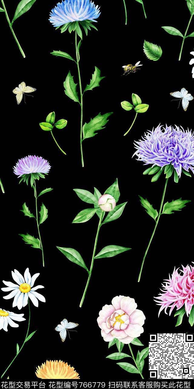 乱花小碎花花朵数码印花华亿平台下载（图片编号: 766779） - 瓦栏（Walan）
