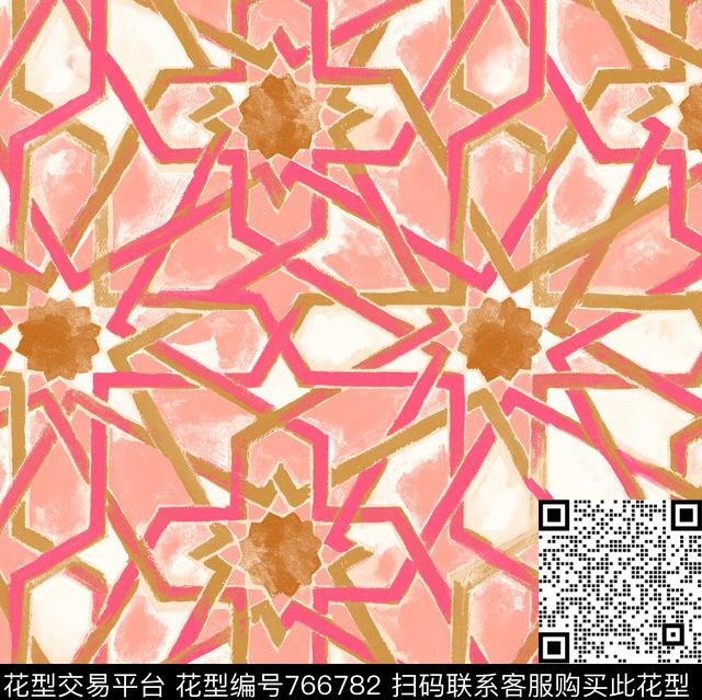 不规则几何解构几何传统印花华亿平台下载（图片编号: 766782） - 瓦栏（Walan）