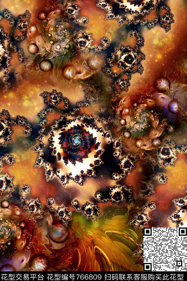 花纹分型艺术民族风数码印花华亿平台下载（图片编号: 766809） - 瓦栏（Walan）